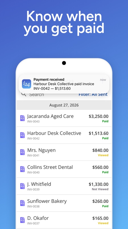 Know when you get paid
