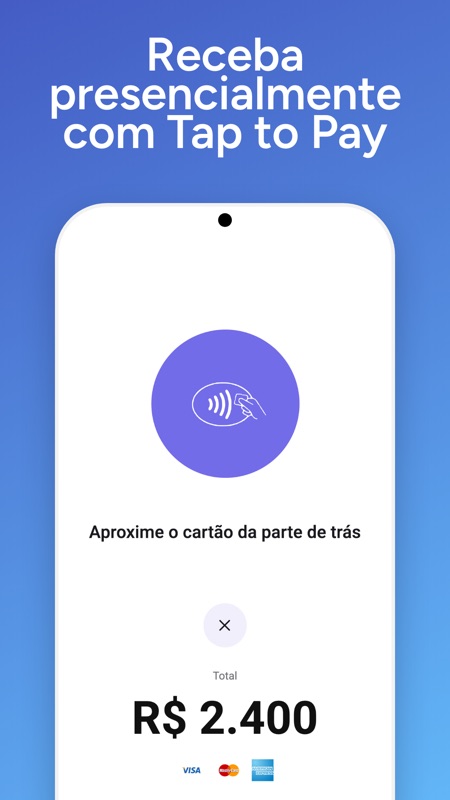 Receba presencialmente com Tap to Pay