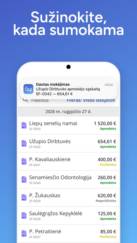 Sužinokite, kada sumokama