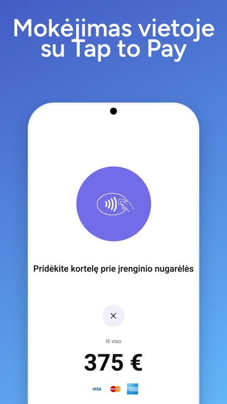 Mokėjimas vietoje su Tap to Pay