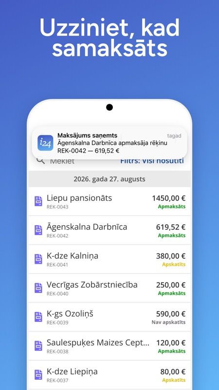 Uzziniet, kad samaksāts