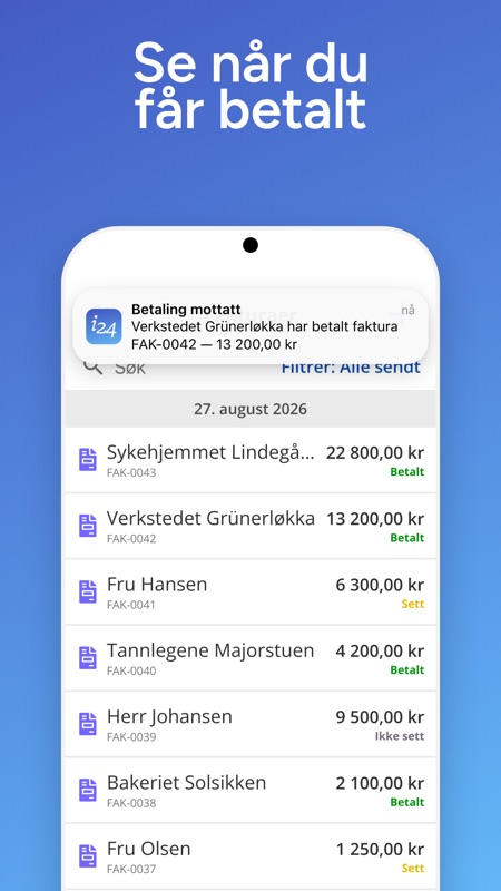 Se når du får betalt