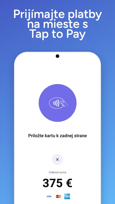 Prijímajte platby na mieste s Tap to Pay