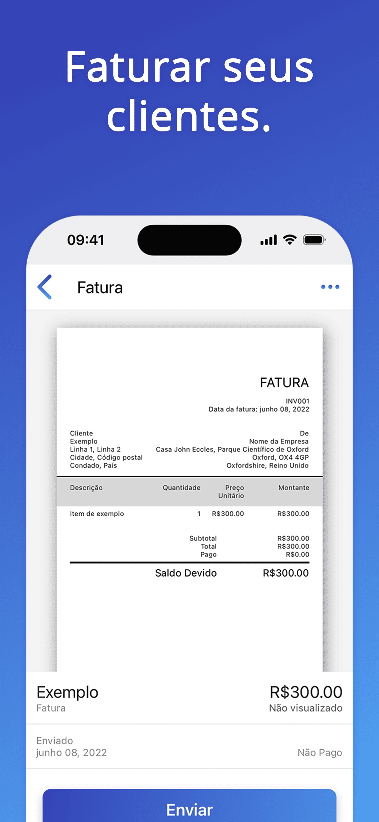 Crie faturas em segundos