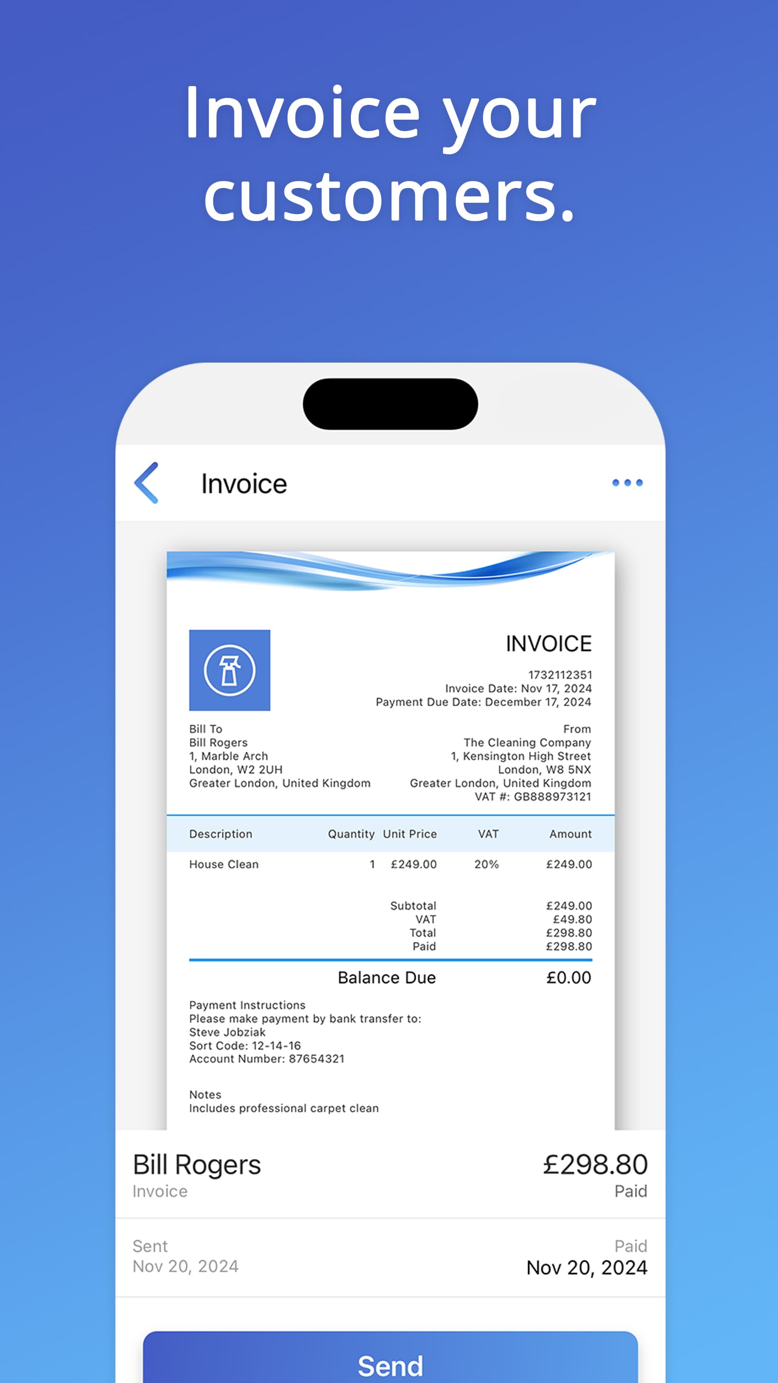 Create an invoice