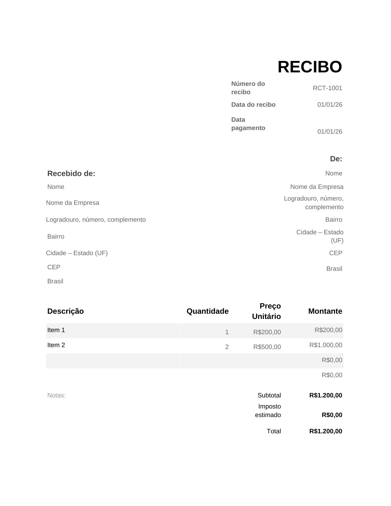 Recibo RECIBO