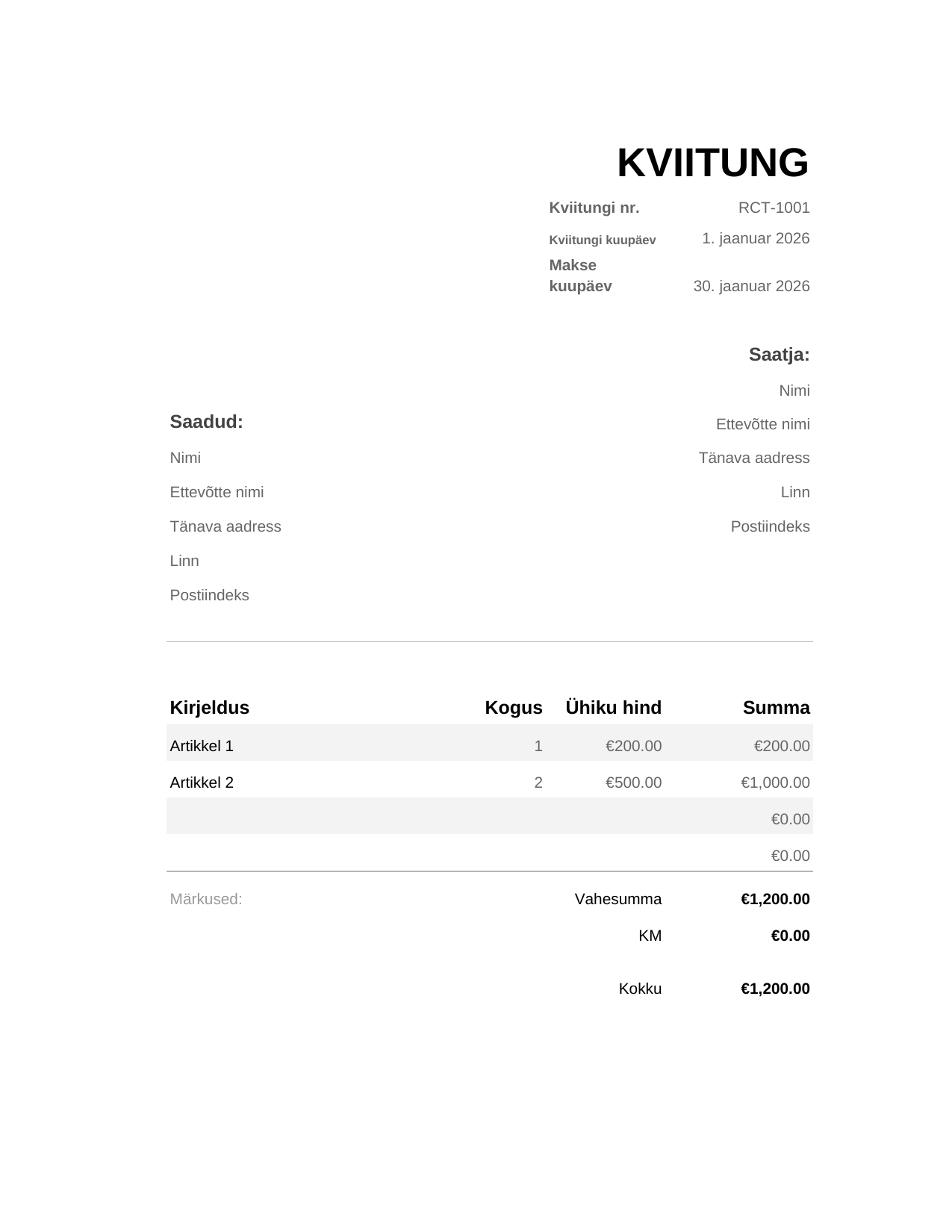 Kviitung KVIITUNG
