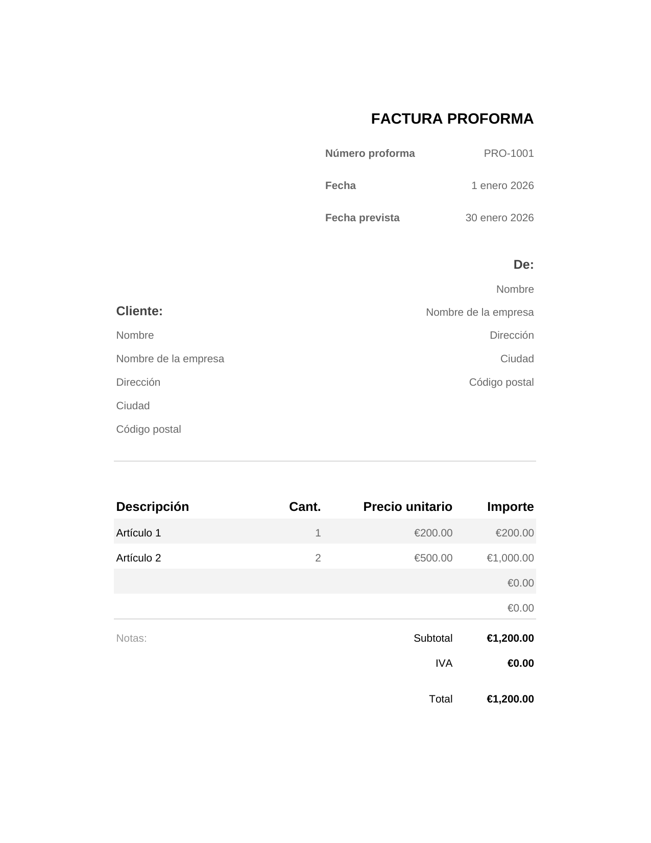 Factura proforma Factura proforma