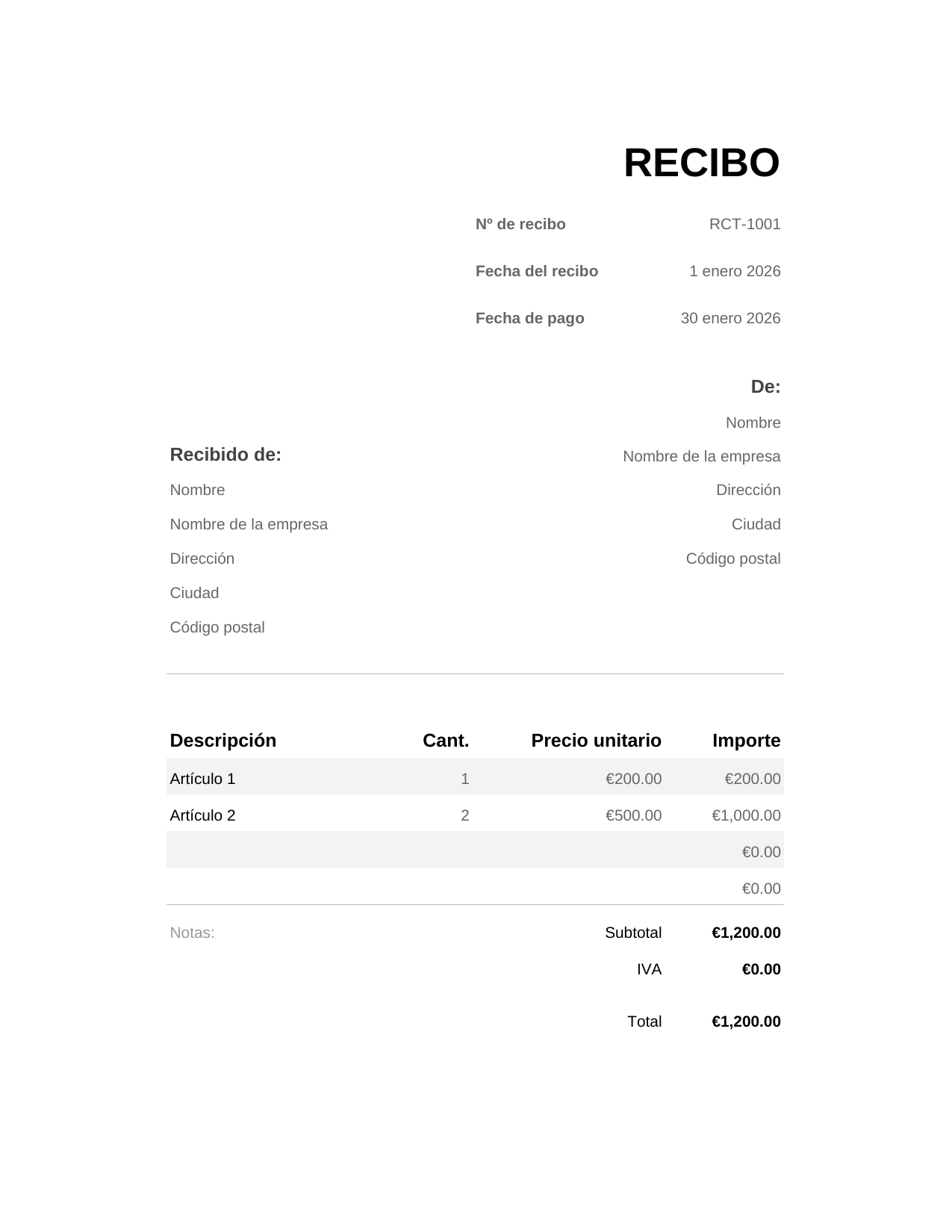 Recibo RECIBO