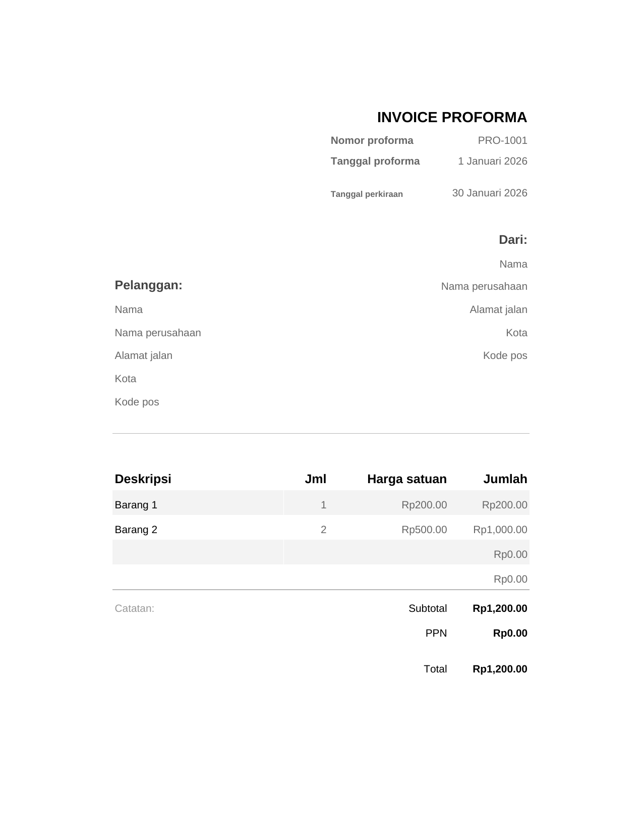 Invoice proforma Invoice proforma