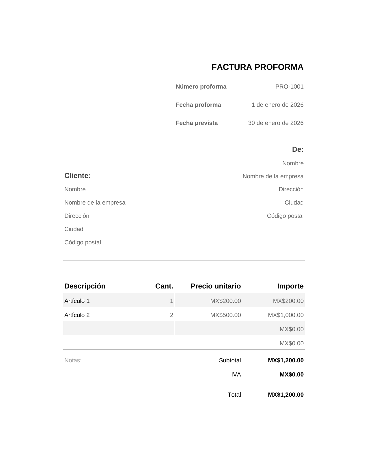 Factura proforma Factura proforma