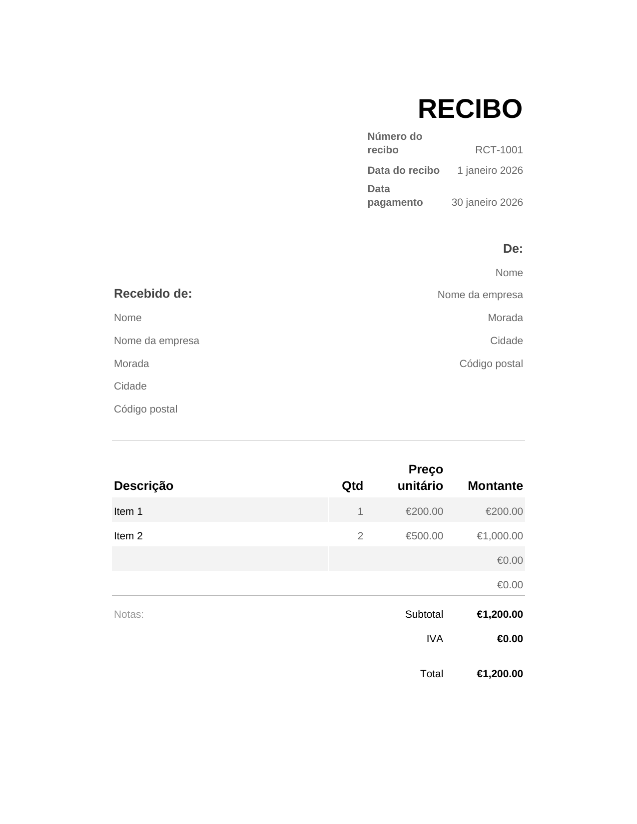 Recibo RECIBO